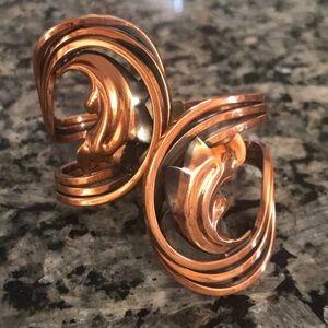 RAME Vintage 1950’s Signed Copper Scroll Clamper Bracelet